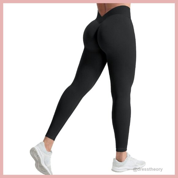 Pants - High Waisted Seamless Leggings V Back Scrunch Butt Lifting Workout Yoga